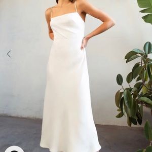 Jenny Yoo Claudia Satin Midi Dress